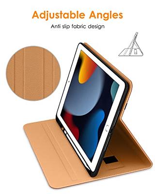 Apple iPad 10.2 (7th & 8th Gen) - Brown Squared Rotating Stand Cover Case Pouch