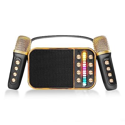 Mini Karaoke Machine,Karaoke Machine for Kids and Adults,Cute Karaoke with  Microphone Set,Portable Bluetooth Speaker with Microphone,Retro Handheld