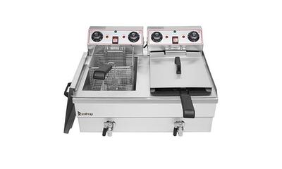 Costway 3400w Electric Countertop Deep Fryer Dual Tank Commercial  Restaurant Steel