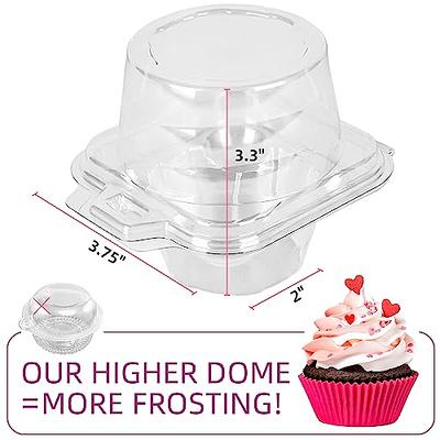 100Pcs Cupcake Boxes, Plastic Container With Lid, Dessert Containers With  Lids, Individual Cupcake Containers For Cupcakes & Muffin Storage Container