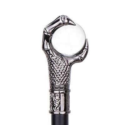 Cheap Silver Dragon Claw Grasp Black Glass Ball Walking Cane