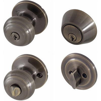 Honeywell 8732101 Electronic Entry Knob Door Lock Antique Brass