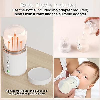 Bottle Warmer, Portable Bottle Warmer with 8 Adapters, Cordless Travel  Bottle Warmer with 5 Accurate Temperature Control, Rechargeable Baby Bottle