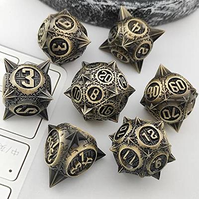 RPG Dice - Metal MTG & DND of D20 Polyhedral Die for Dungeons and Dragons,  Magic The Gathering & More - 20 Sided, Solid Metallic, Balanced Feel with