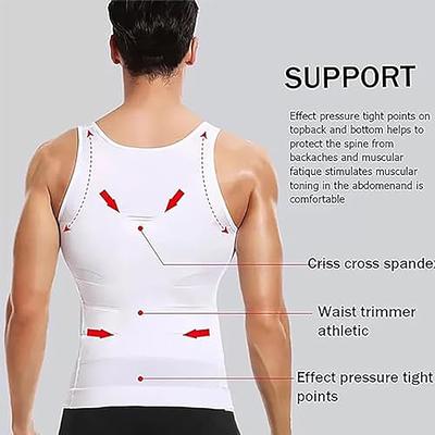 Ionic Shaping Vest, Men's Chest Compression Tops, Body Shaper Slimming  Sports Muscle Gym Tank Tops, High Elastic Quick-Drying Comfortable and