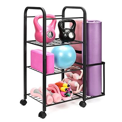 Dextrus Yoga Mat Storage Rack Yoga Mat Holder, Home Gym Storage Rack for  Foam Roller, Yoga Strap, Kettlebell, Weight Rack for Dumbbells Workout