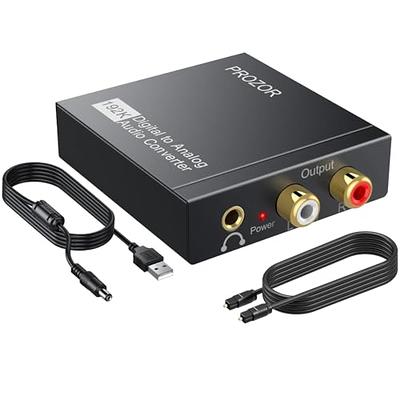 AUTOUTLET 192kHz Optical to RCA Converter DAC Digital to Analog Audio  Converter Spdif/Optical/Toslink to RCA Audio Adapter with 3ft Optical Cable  for