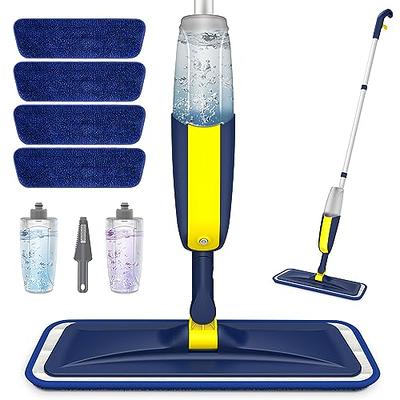 Spray Mops for Hardwood Floors, Papclean Wet Mops for Floor Cleaning,  Microfiber Wood Floor Mop Dust Mop Flat Mop with 4 Washable Pads 440 Ml