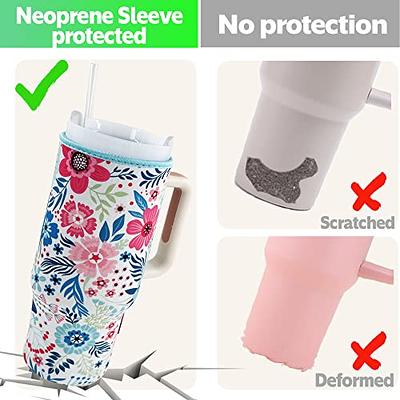 Neoprene Insulator Sleeve for Stanley Quencher Adventure 40oz Tumbler with  Handle, Reusable Protective Water Bottle Sleeve Cover Compatible with  Stanley Tumbler,Tumbler Accessories(Pink Flower) - Yahoo Shopping
