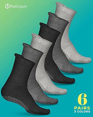 TruGrippin No Slip Socks Women - 6 Pair Non Skid Socks Womens
