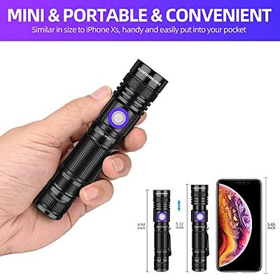 365nm UV Flashlight with White Light, Rechargeable Black Light Torch for  Resin Curing, Rocks Searching, Scorpion & Pet Urine Finding(battery not  include) 