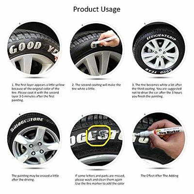 BEMLP Permanent Marker Pen Colorful Waterproof Metal Oilly Fill Paint For  School DIY Tyre Tire Tread CD Metal Paint Markers Tire pen 12 Colors for