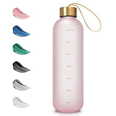 32 oz Motivational Water Bottle with Time Marker & Straw - BPA Free &  Leakproof Tritian Frosted Portable Reusable Fitness Sport 1L Water Bottle  for