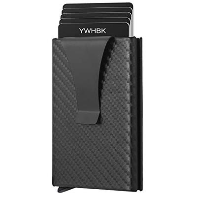 Carbon Fiber Credit Card Holder With Metal Money Clip -nfc Rfid