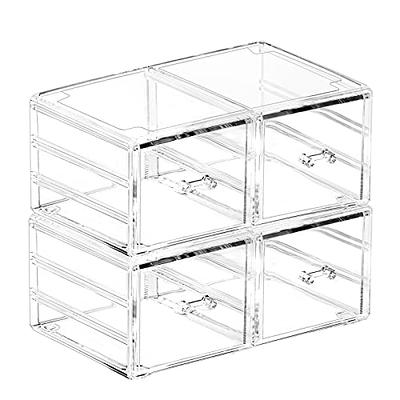 Pack of 2 Acrylic Countertop Stackable Drawers Bathroom Cabinet Organizer  Clear Organizing Bins For Cosmetics Organizer Jewelry Hair Accessories Nail