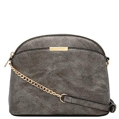 FashionPuzzle Saffiano Small Dome Crossbody bag with Chain Strap