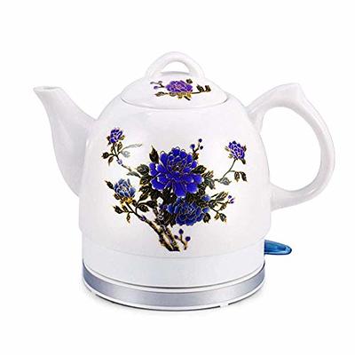  Ceramic Electric Kettle Cordless Water Teapot retro 1L