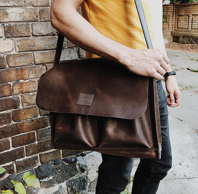 Leather office bag ,laptop bag, Men Briefcase, Real leather, Messenger Bag,  Gift 