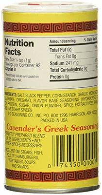 Cavender's All Purpose Greek Seasoning (Salt Free/No MSG) - 7 oz