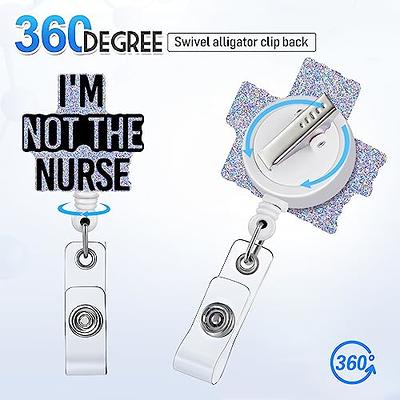 1PC Funny Badge Reel Holder Retractable With ID Clip For Nurse Nursing Name  Tag Card Cute Nursing Student Doctor RN LPN Medical Assistant Work Office  Alligator Clip Badge Accessories