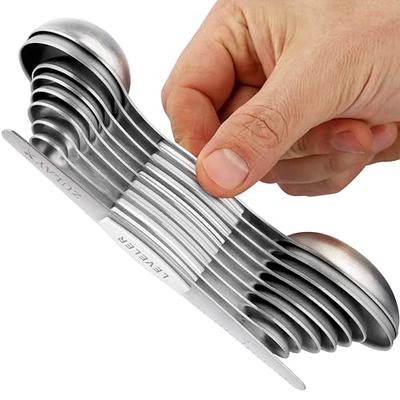 BERYLER® 1/16 Teaspoon(0.33 mL | 0.33 cc | Pinch) Single Measuring Spoon,  Stainless Steel Rectangular Individual Measuring Spoons, Long Handle