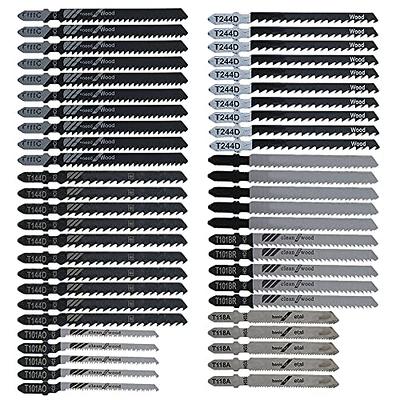 Jigsaw Blades Set 48pcs,Contractor Assorted T Shank Jig Saw Blades,Multi-Purpose  HCS/HSS Saw Blades for Cutting Wood,Plastic,Metal 