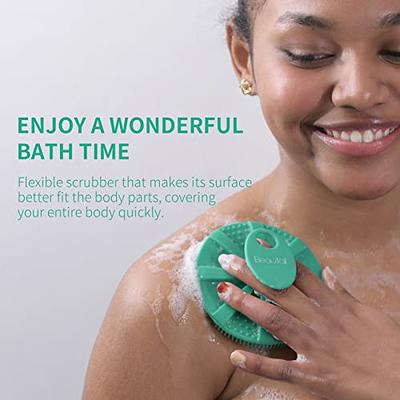 INNERNEED Soft Silicone Body Cleansing Brush Shower Scrubber, Gentle  Exfoliating and Massage for all Kinds of Skin (Dark Green)