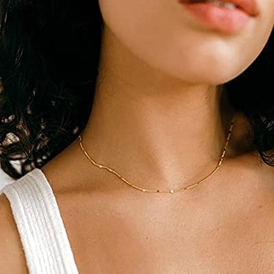 Women's Dainty Layered Choker Link Chain Necklace