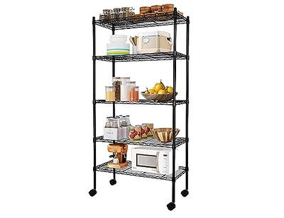 HEOMU 5 Tier Shelving Unit Metal Storage Shelf, Wire Shelves Organizer  Utility Storage Racks and Shelving for Laundry Bathroom Kitchen Garage -  Yahoo Shopping