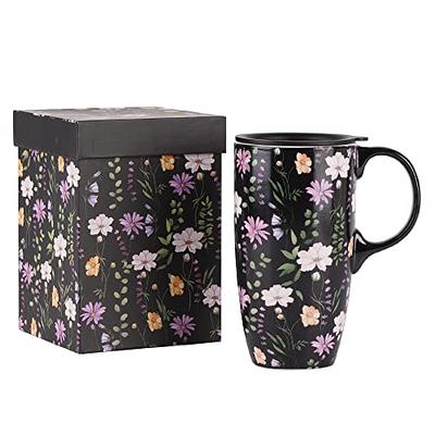 Topadorn 17 OZ. Ceramic Coffee Mug Travel Cup with Handle  Sealed Lid and Color Box: Coffee Cups & Mugs