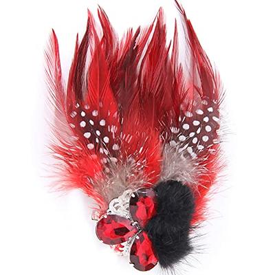 Vintage Feather Brooch Pins for Women Brooch Corsage Pin Hair Accessories  Headwear Hat Cocktail Wedding Pin Jewelry for Party