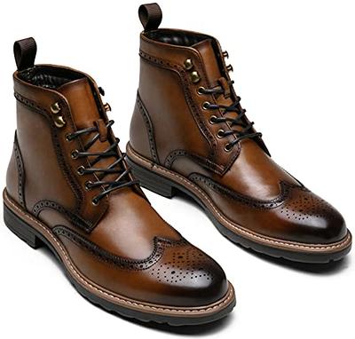 Buy Bacca Bucci FW-16 Men's Boots, Combat Boots, Ankle Dress Boot for Men,  Design Plain Toe Men Ankle Boots High Top Lace Up Dress Shoes-Black Online  In India At Discounted Prices