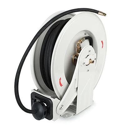 GLAHODEN Double Arm Air Hose Reel 50 ft Retractable, 1/2 in Hybrid