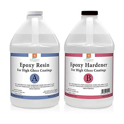 Epoxy Resin 2 Gallon Kit, 1:1 Resin and Hardener for High Gloss Coatings, for Bars, Table Tops, Flooring, Art, Bonding, Filling, Casting