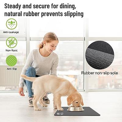 Silicone Pet Food Mat Waterproof Mats for Floors, Dog Mat for Food and Water,  Large or Medium Rubber Mat for Dog Bowls 