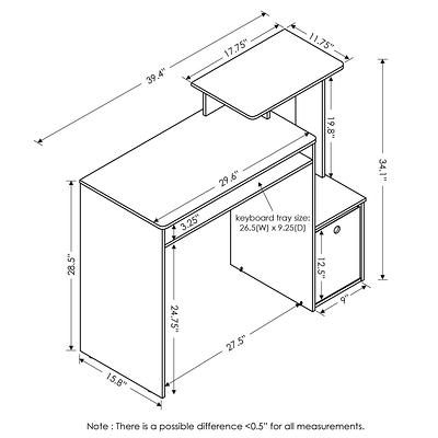 Furinno Econ Multipurpose Home Office Computer Writing Desk, Black/Brown