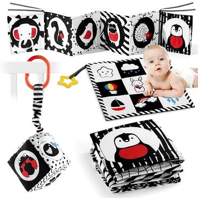 SAMMAS 3 Pcs Black and White High Contrast Baby Toys 0-6 Months for  Newborn, Babies Sensory Soft Book for Early Education, Infant Tummy Time  Cloth Book Toys, Montessori Toys for Babies - Yahoo Shopping