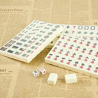 YINIUREN Large Chinese Mahjong Set 1.8-inch Mahjong Tiles Ivory Color  Melamine Mahjong Set