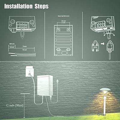 Malibu Low Voltage Transformer 45 Watt for Outdoor Landscape Lighting with  Photocell Sensor Timer and Weather Shield for Spotlight Floodlight Garden