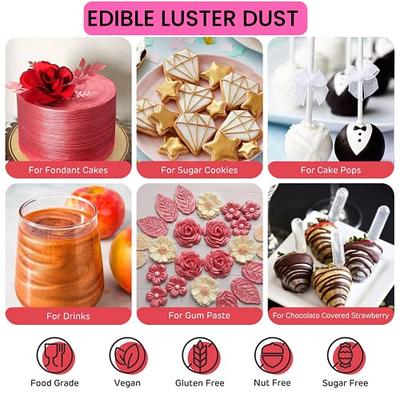 Gold and Silver Edible Luster dust for cake decoration, dusting powder,  Metallic Food paint 5 grams Net each jar, Food grade 100% edible Kosher and