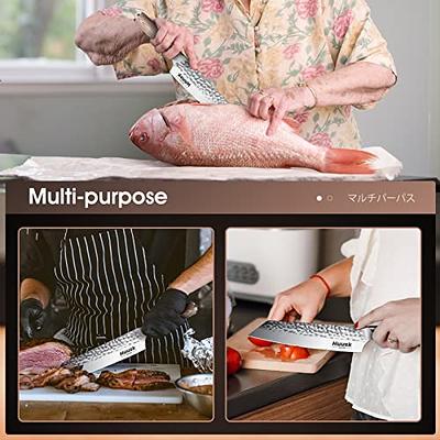 Huusk Japan Knife, Professional Kitchen Knife Set, Meat Cleavers Butcher  Knife and Boning Knife with Ergonomic Pakkawood Handle and Gift Box for