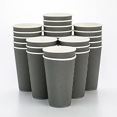 4 oz Black Paper Coffee Cup - Ripple Wall - 2 1/2 inch x 2 1/2 inch x 2 1/4 inch - 500 Count Box
