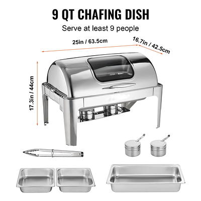 BENTISM Chafing Dish Buffet Set 6 Pack 8QT Stainless Steel Food