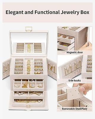  Vlando Jewelry Box Organizer for Girl,Faux Leather Lock Jewelry  Case Boxes with 2 Layers,Earrings Necklace,Rings Storage,Gift Box  Packaging,Wedding Birthday Gifts Purple : Clothing, Shoes & Jewelry