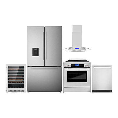 Unique Appliances Classic Retro 3 Piece Kitchen Appliance Package with  Bottom Freezer Refrigerator , 24'' Gas Freestanding Range , and Under  Cabinet