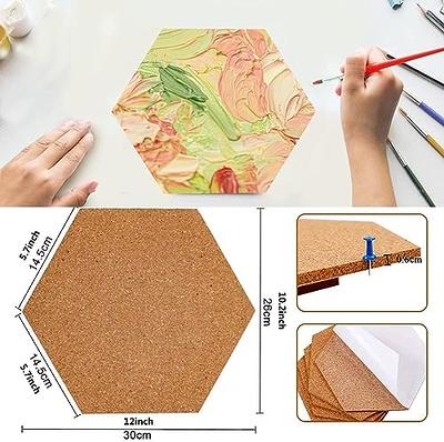 SVOPY Cork Bulletin Board Hexagon - Decorative Display Boards, 1/2 Thick  Self-Adhesive Tiles for Home Office Decor,School Message Board (10 Pcs)