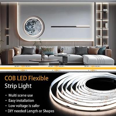 VISDOLL COB LED Strip Lights 16.4 ft/5m Natural White 4000K, DC24V CRI90+  Bright Flexible LED Tape Light 320leds/M for Bedroom Kitchen Home Indoor  Decor,DIY Lighting(Adapter Not Included) - Yahoo Shopping