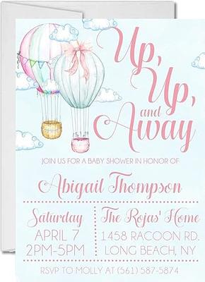 Girls Pastel Hot Air Balloon Baby Shower Invitations With Envelopes - Yahoo  Shopping