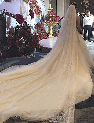 HemerVows Chapel Length Wedding Veil: Vintage Single Layer Lace Mantilla  Veils for Brides Hair Accessories for Women and Girls
