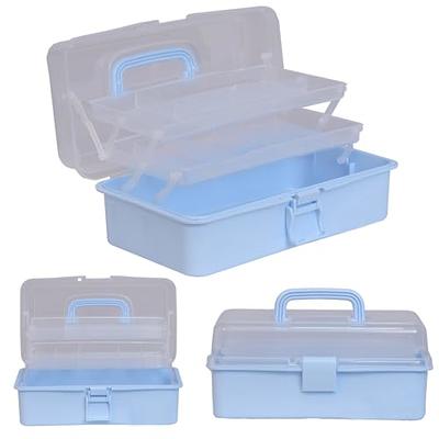 Kinsorcai 2PCS 12'' Three-Layer Clear Plastic Storage Box/Tool Box